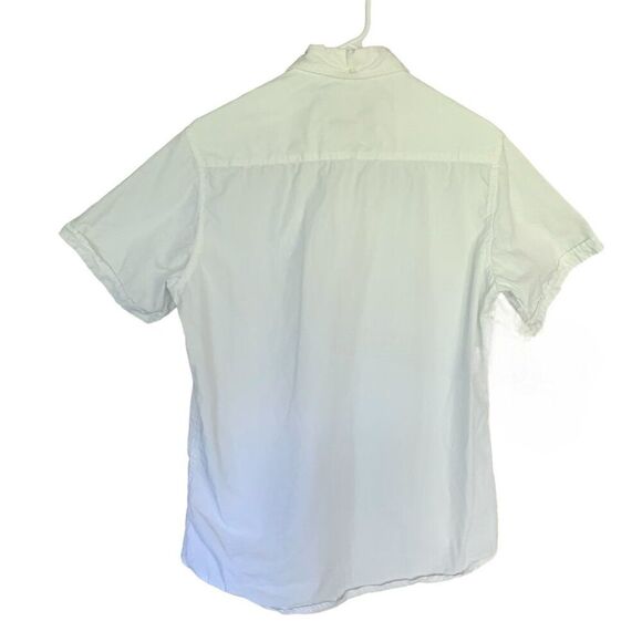 Native Code Boys Button Down White Short Sleeve Shirt Button Details Sz Medium - Picture 9 of 12